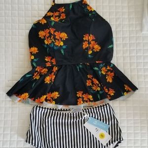 Cupshe high neck peplum 2 piece set